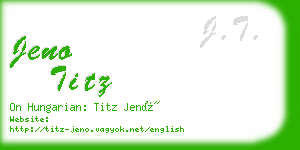 jeno titz business card